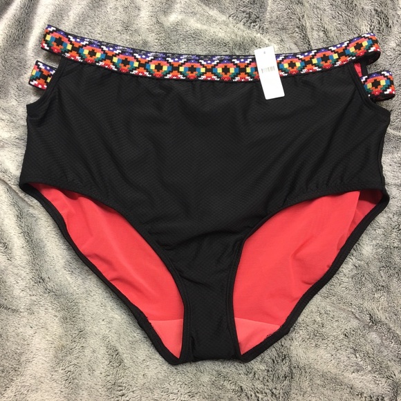 Cacique Other - NWT High Waist Plus Size Aztec swim bottoms